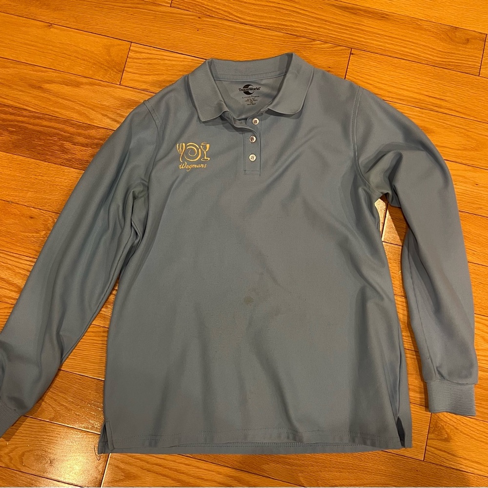 6 x WEGMANS uniform polos (size medium) including *RARE* long sleeve polo